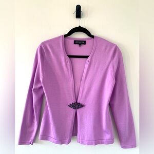 Jones New York Lavender Beaded Embellishment  Rayon/Poly Blend Sweater Size S